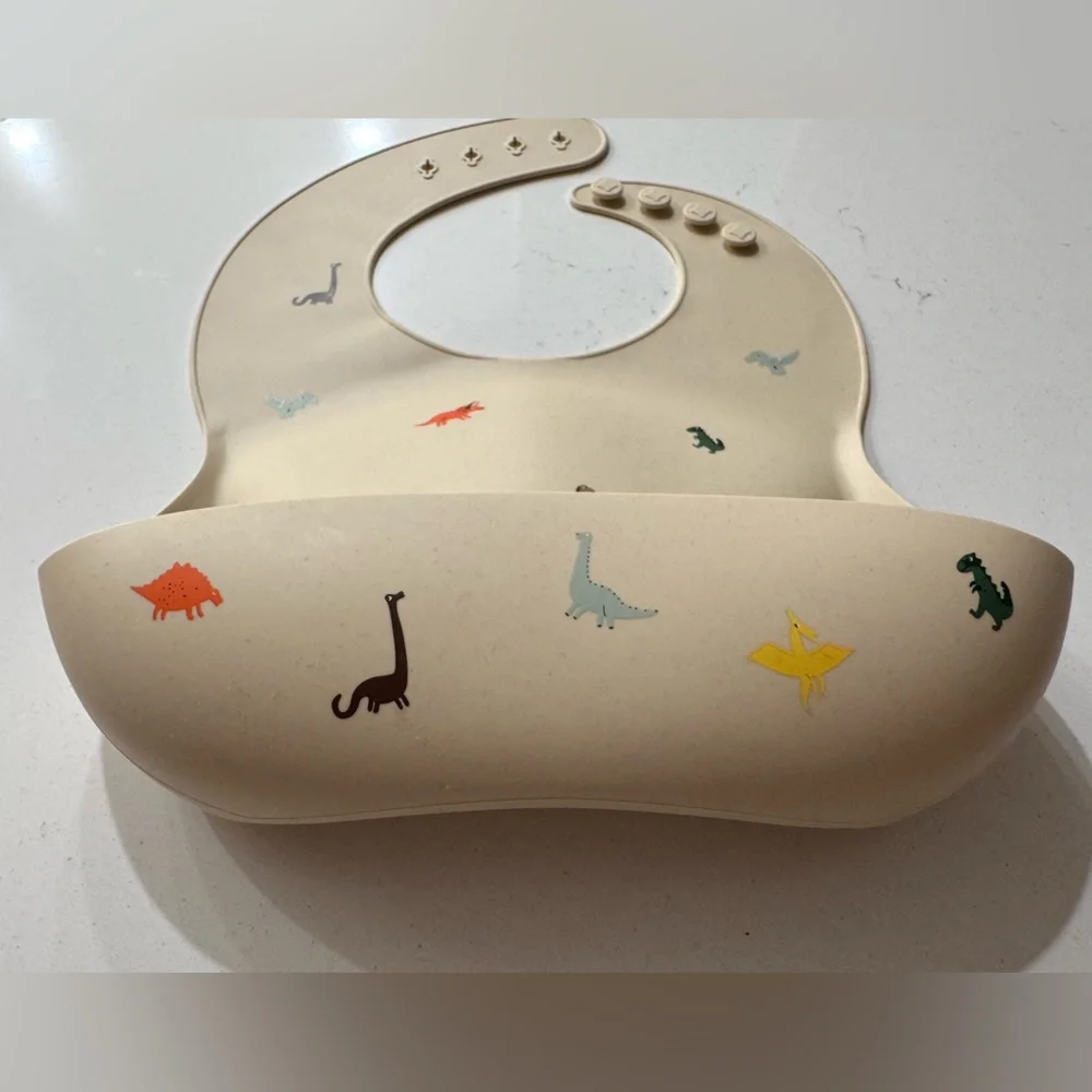 Mushie Silicone Bib (Dinosaurs)